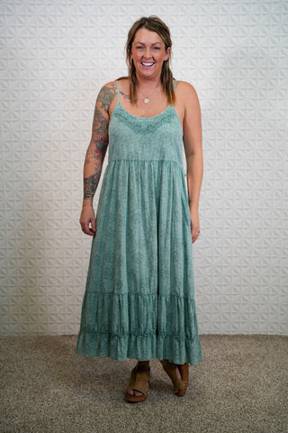 Mineral Washed Cami Dress in Pacific Ocean Hues - Buttercup Lynne Boutique