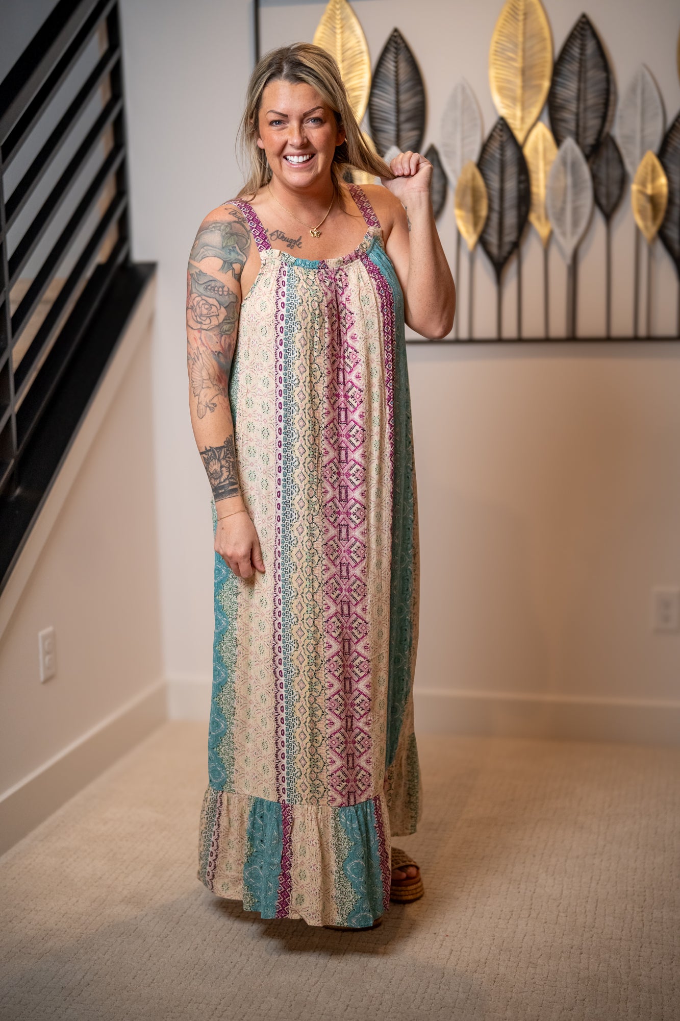 Lovestitch - Multi Color Marrakesh Print Sleeveless Maxi Dress
