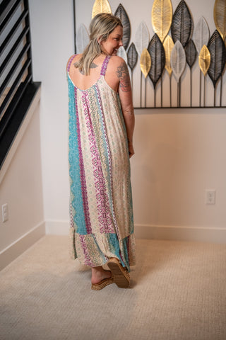 Lovestitch - Multi Color Marrakesh Print Sleeveless Maxi Dress