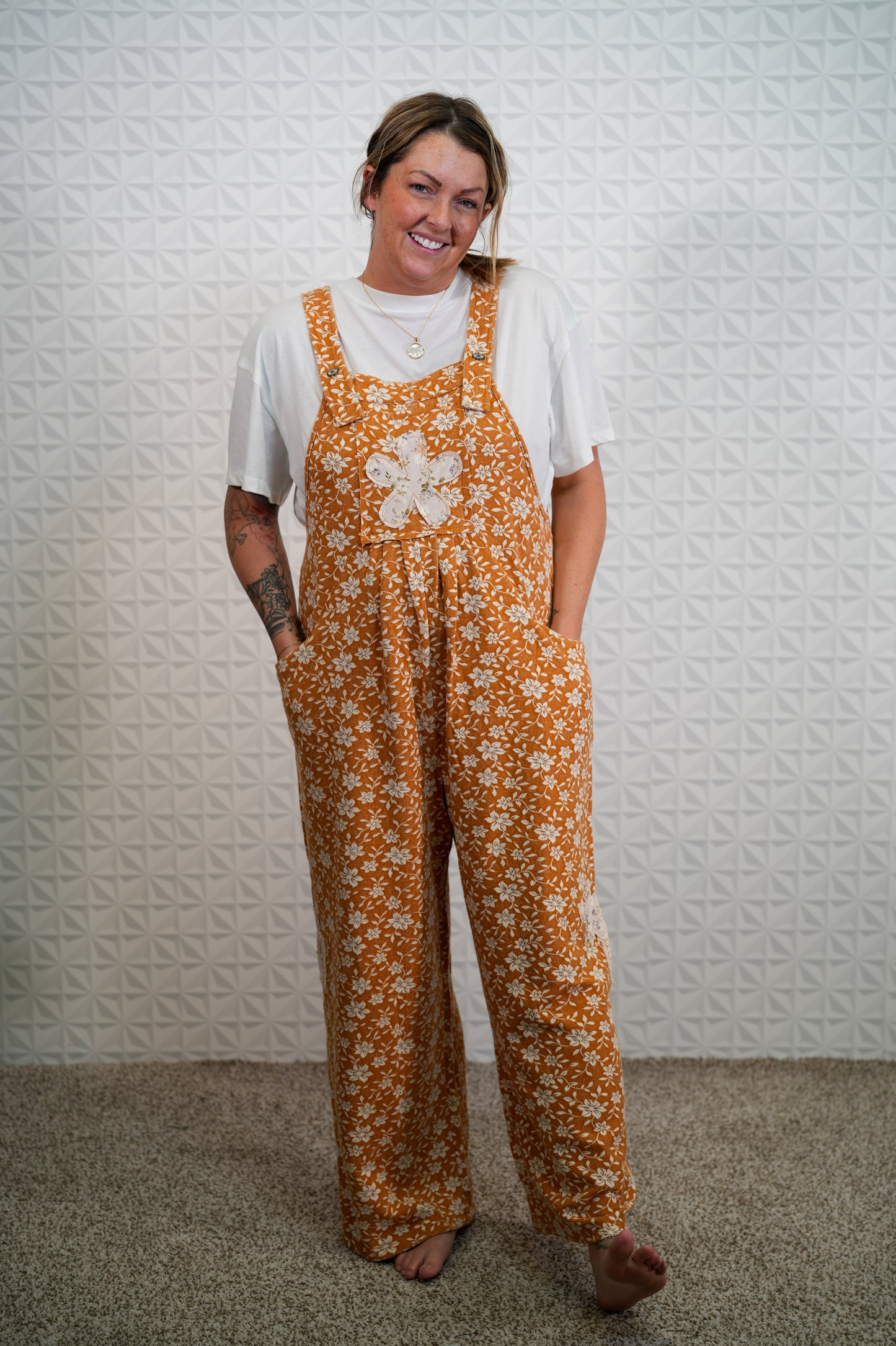 Flower Dream Printed Woven Overalls