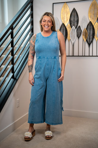 Easel Easy Days Mineral Washed Jumpsuit