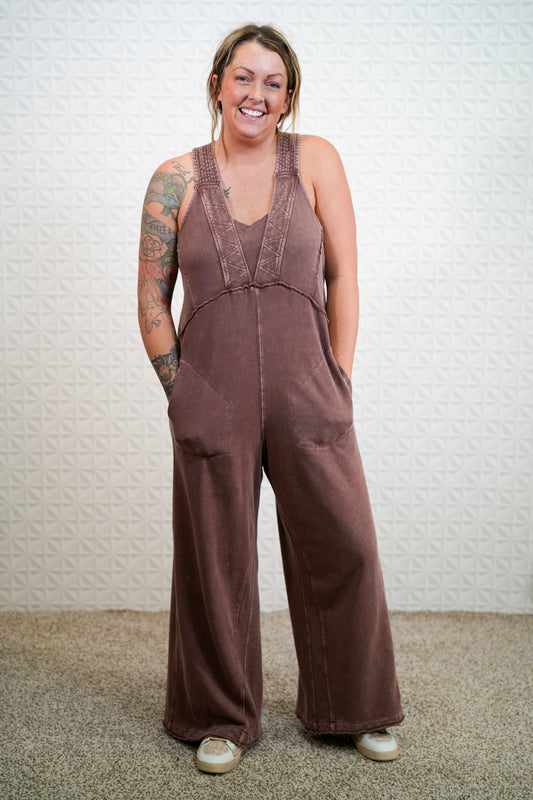 See It Through Mineral Washed Jumpsuit