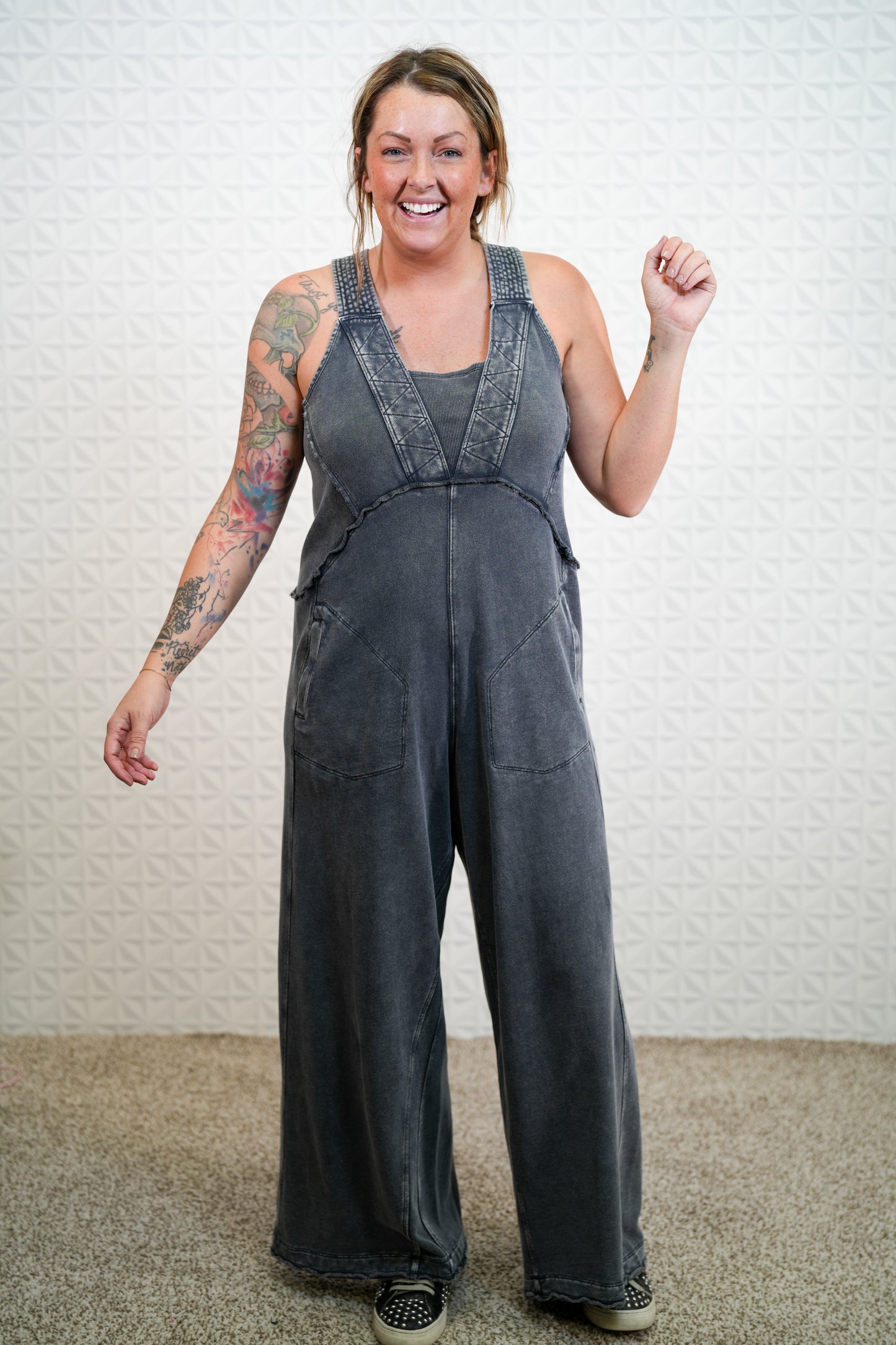 See It Through Mineral Washed Jumpsuit