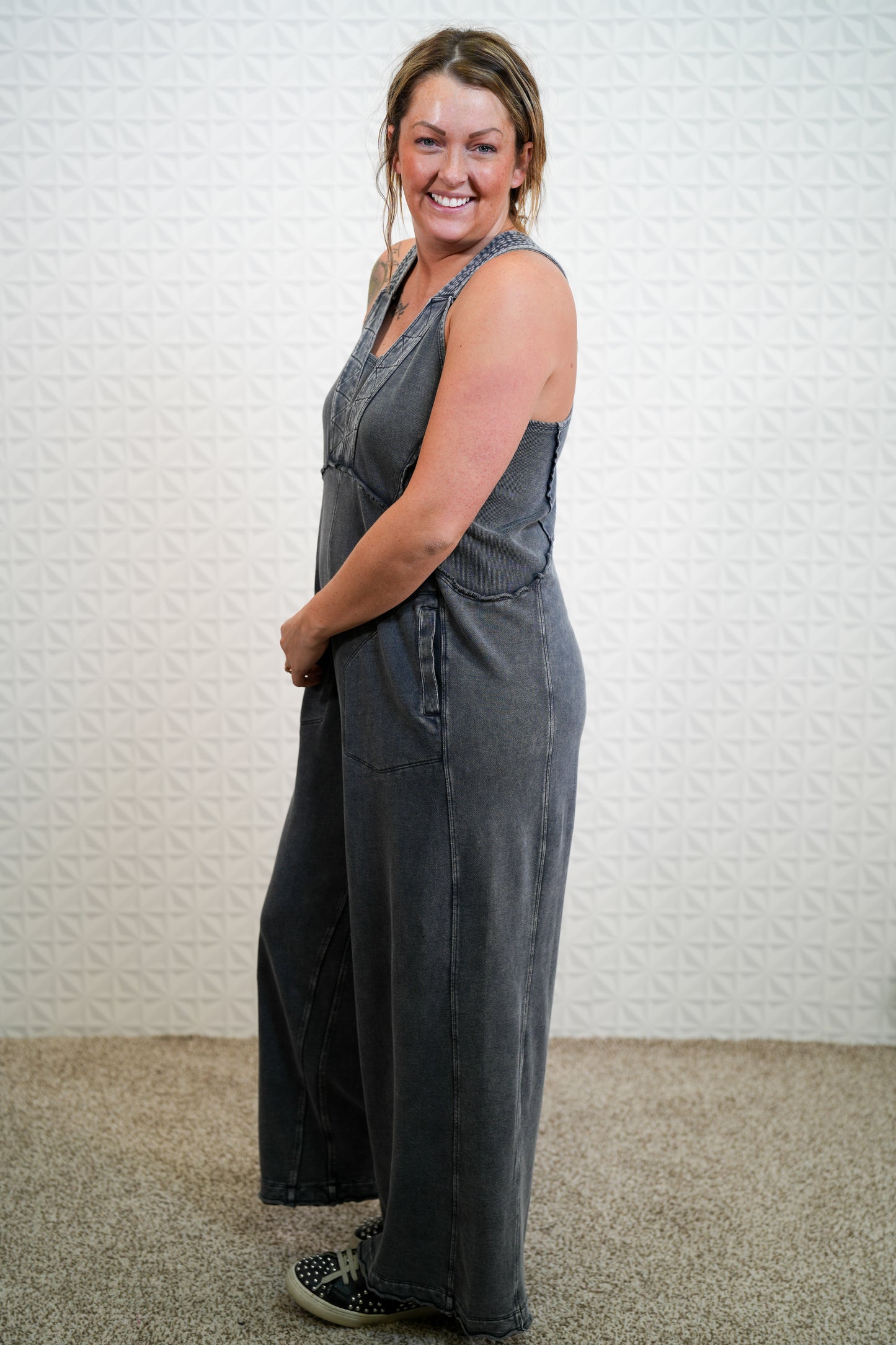 See It Through Mineral Washed Jumpsuit