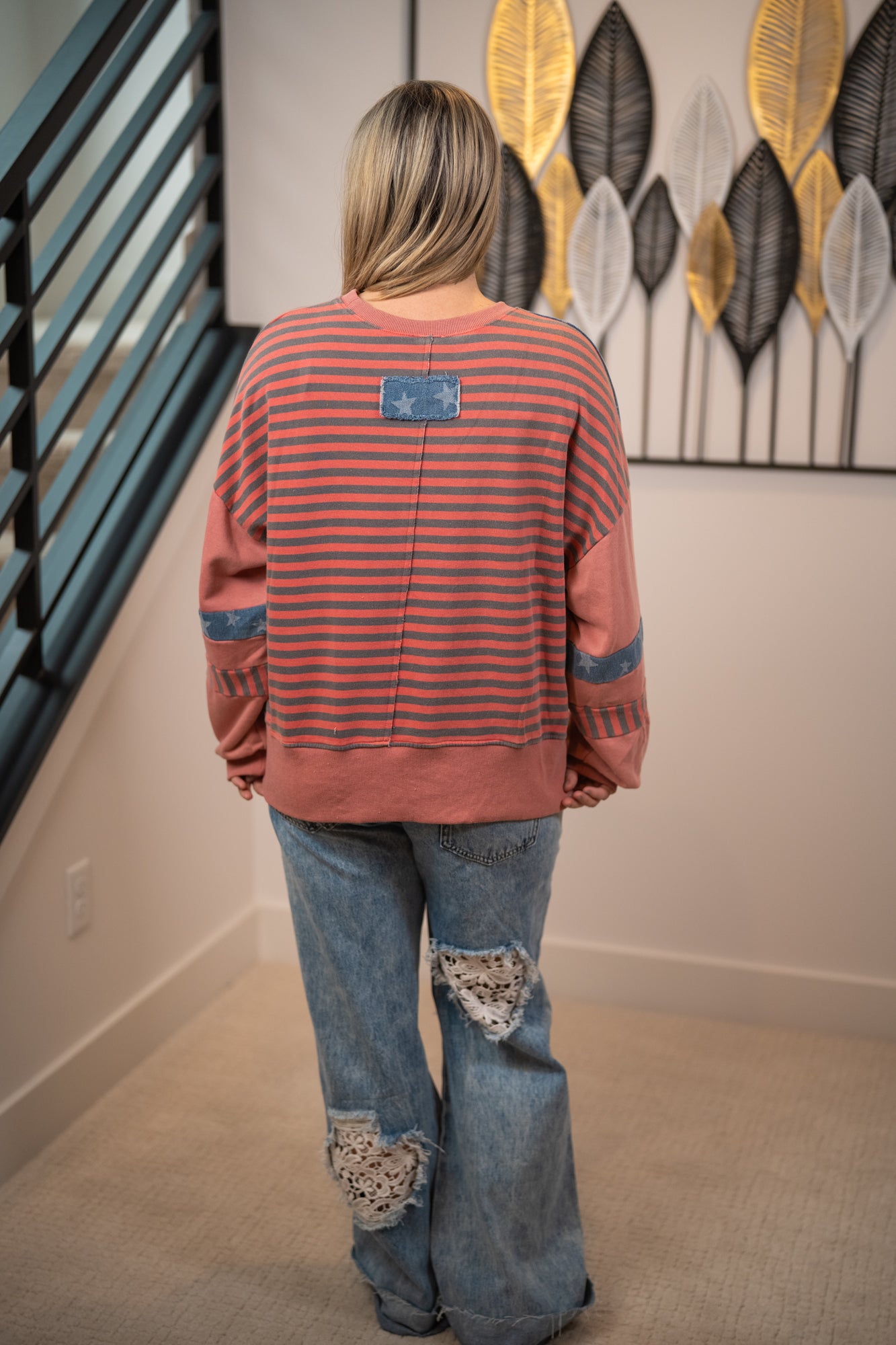 All-American Cozy Girl Pullover – Stars & Stripes by Easel