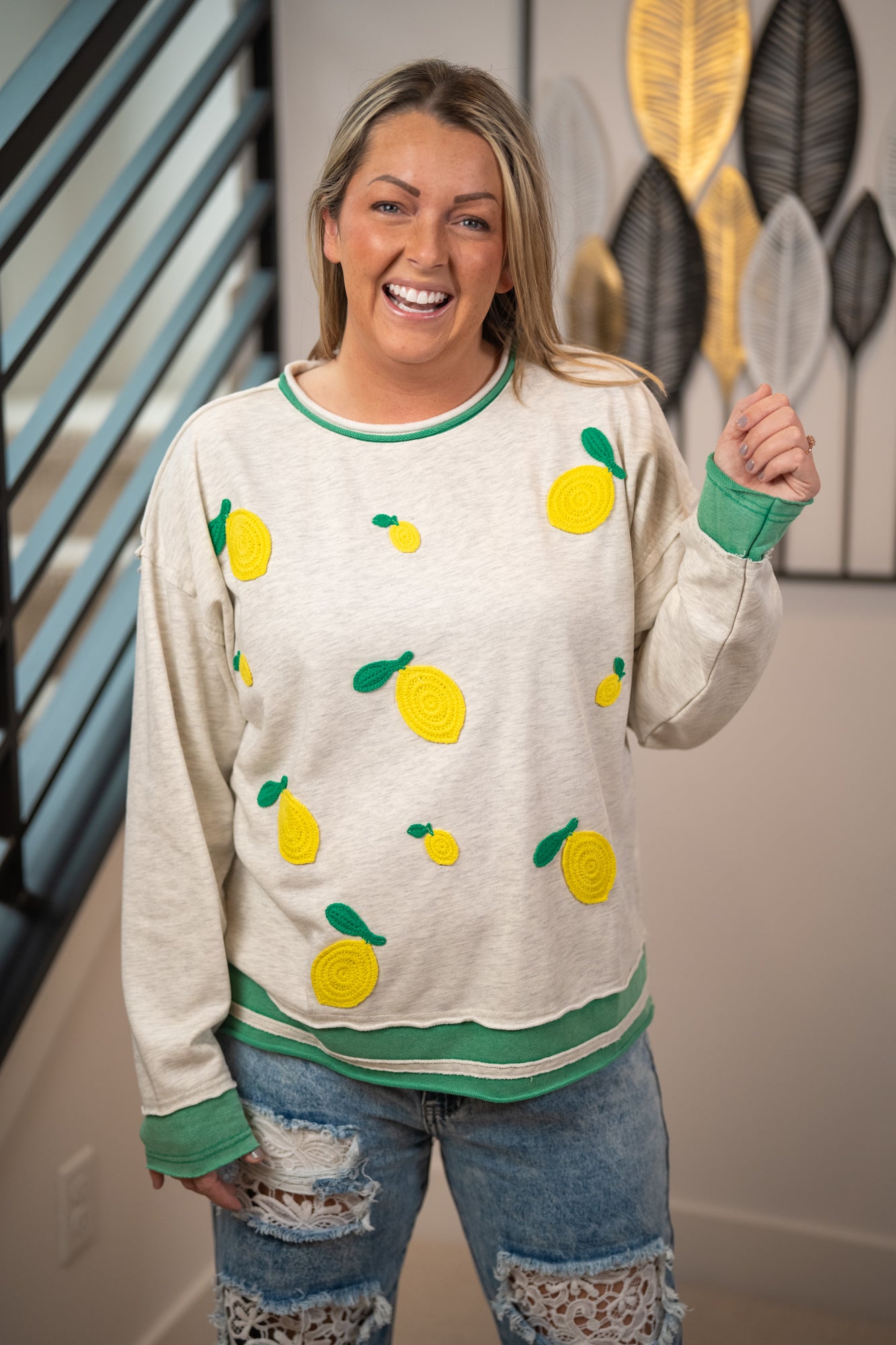 Lemon Drop Cozy Pullover – Washed Terry Relaxed Fit Easel