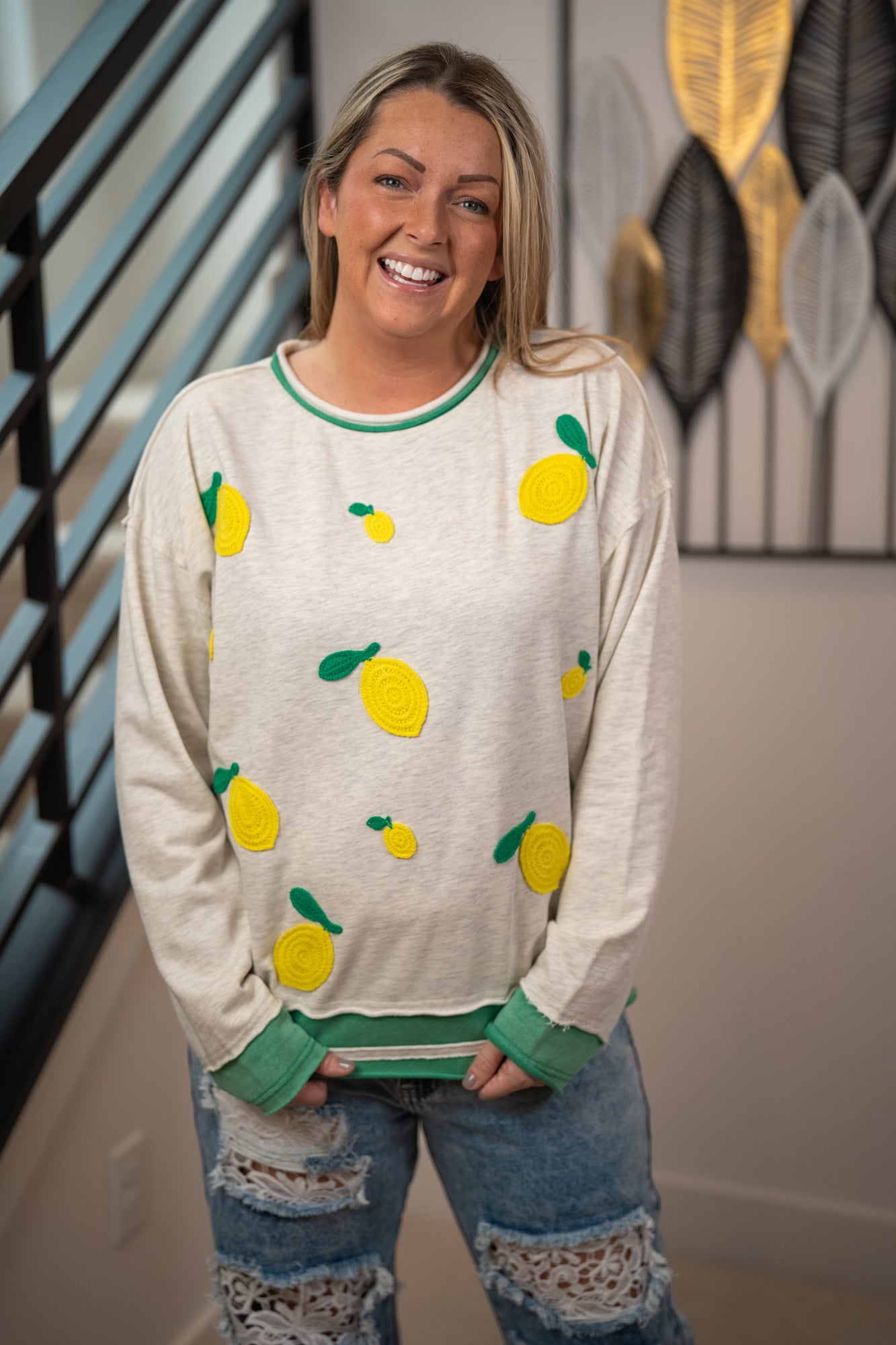 Lemon Drop Cozy Pullover – Washed Terry Relaxed Fit Easel