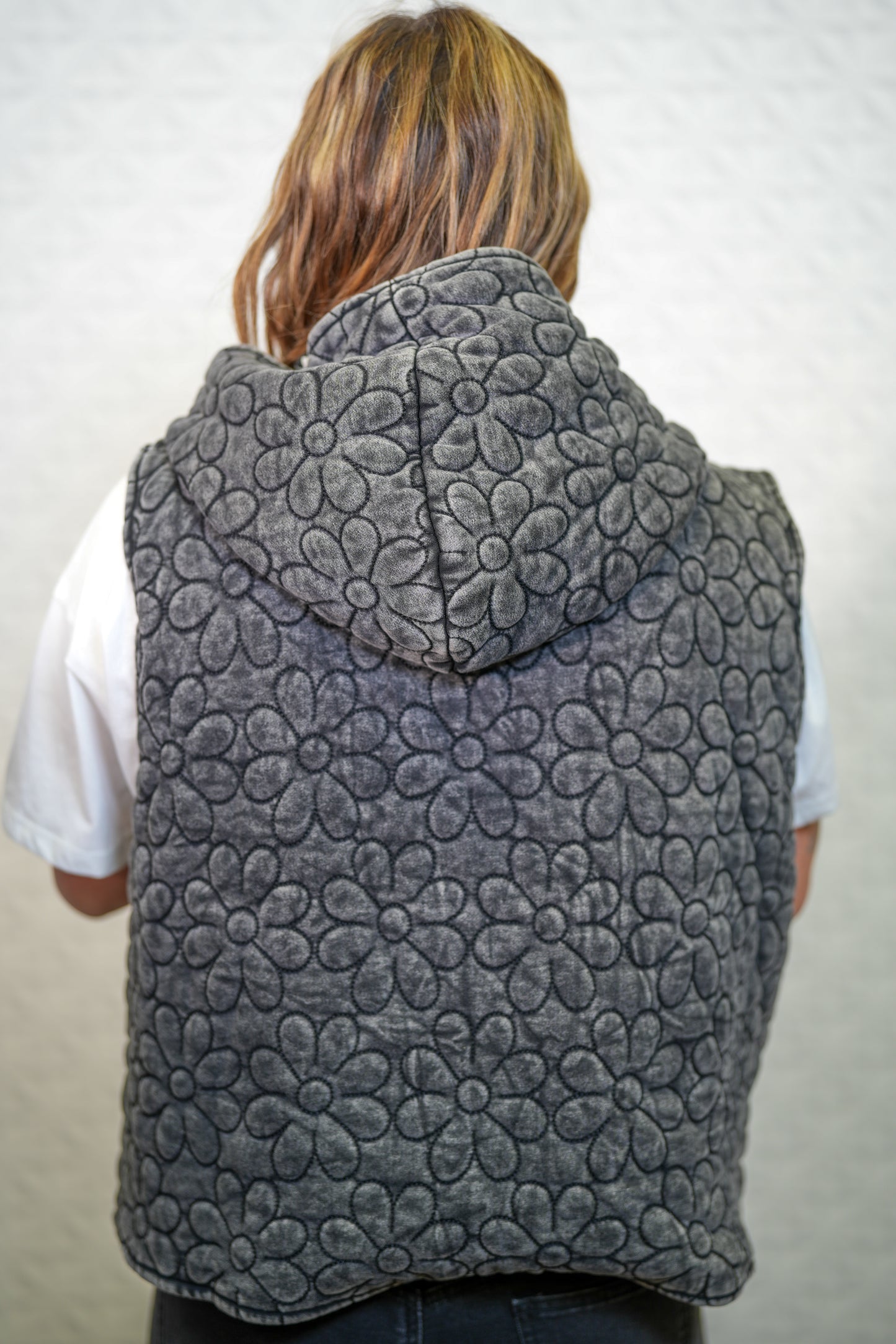 Dreamy Flowers Quilted Hooded Vest