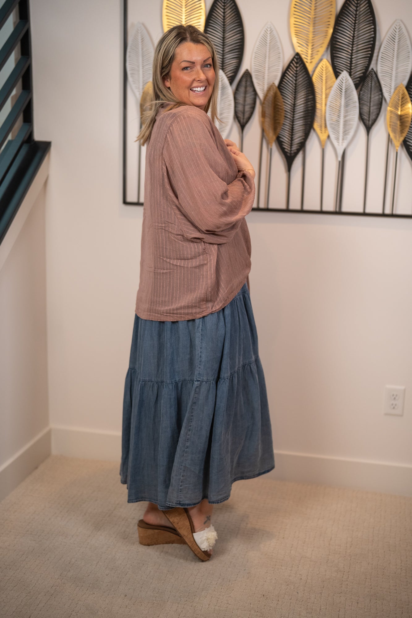 Lovestitch - Bohemian Sheer Tie-Front Kimono Top