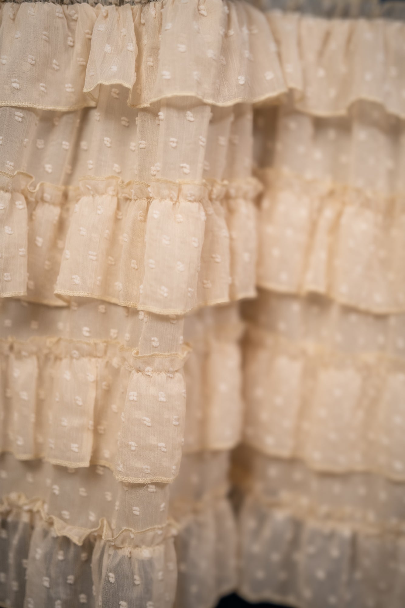 Mello Floral Patch Denim Shirt Dress with Lace Ruffle Hem