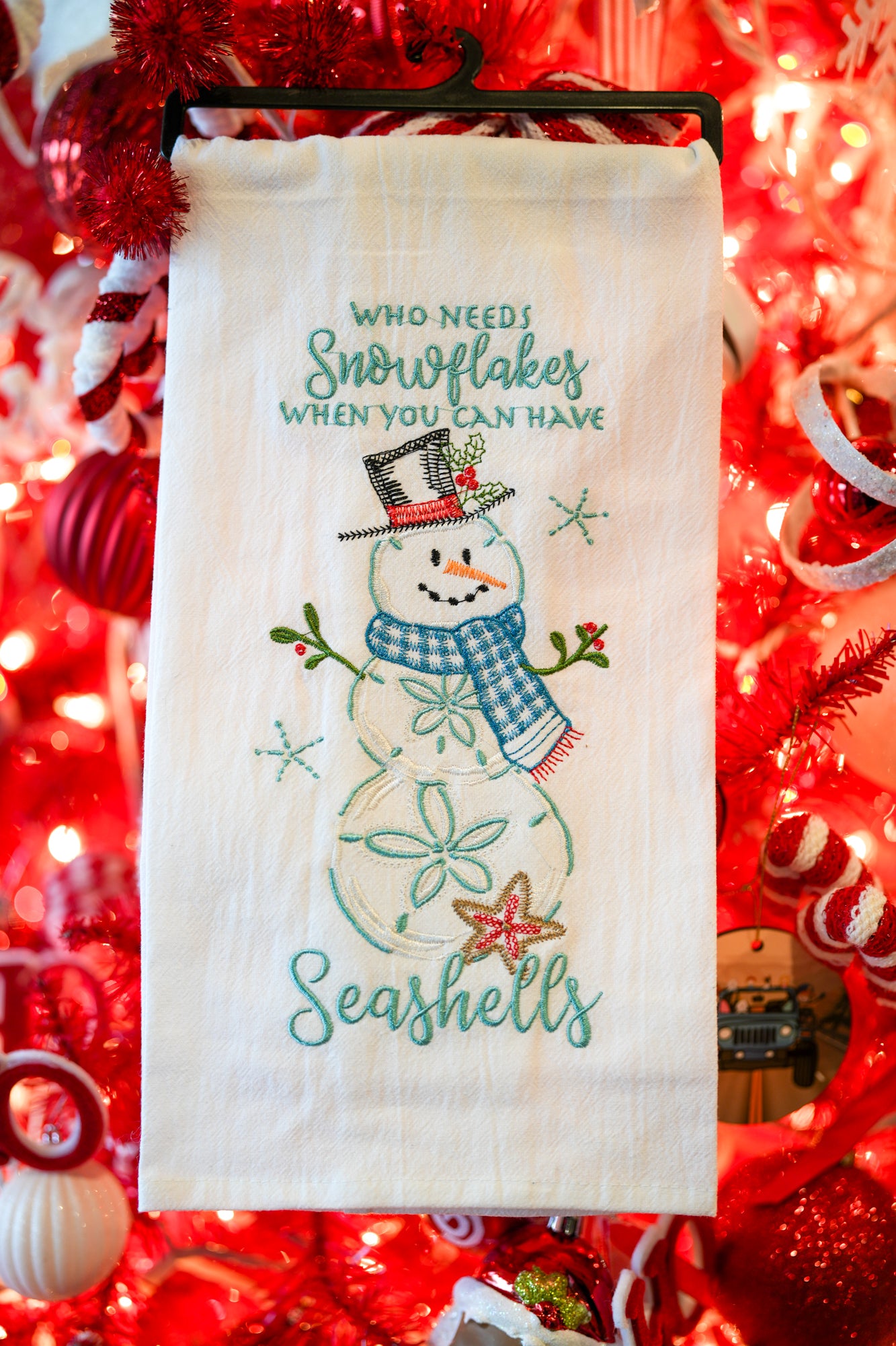 Sand Dollar Snowman Towel