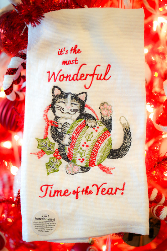 Meowy Christmas Towel