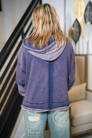 We Got It Waffle Sleeve Hooded Jacket - Buttercup Lynne Boutique