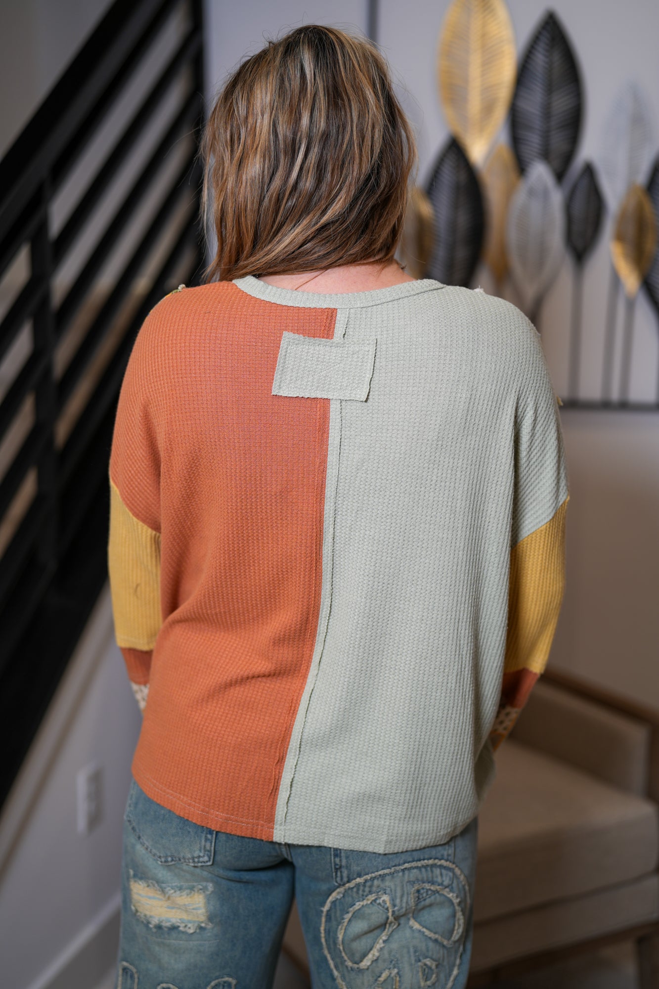 All Around Groovy Color Block Thermal Pullover