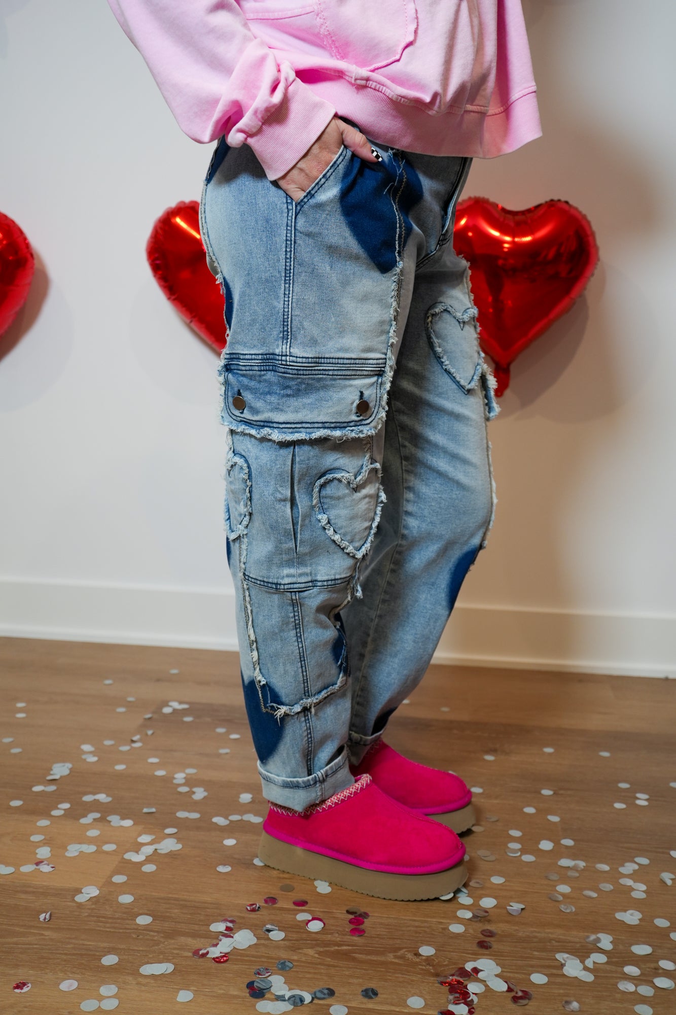 Heart Patch Denim - Buttercup Lynne Boutique