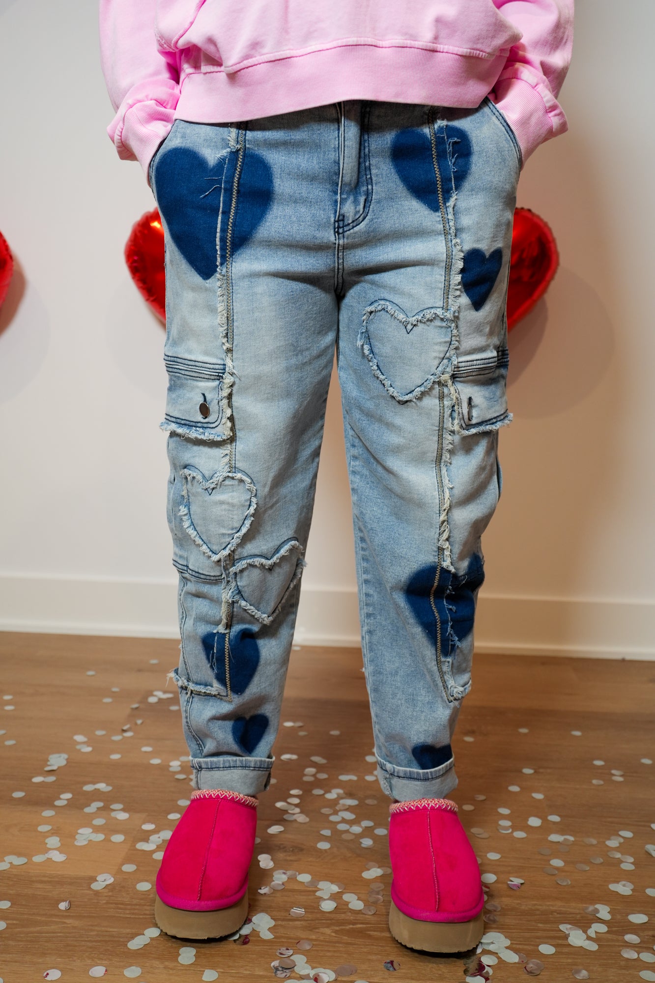 Heart Patch Denim - Buttercup Lynne Boutique