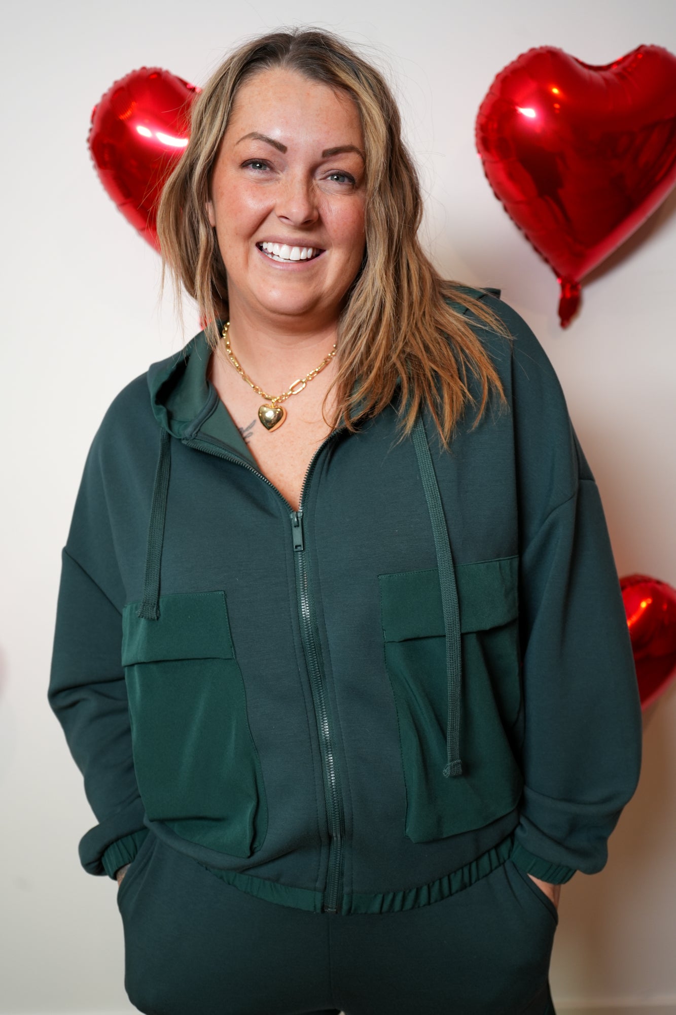 Let's Go Patch Pockets Hoodie Jacket - Buttercup Lynne Boutique