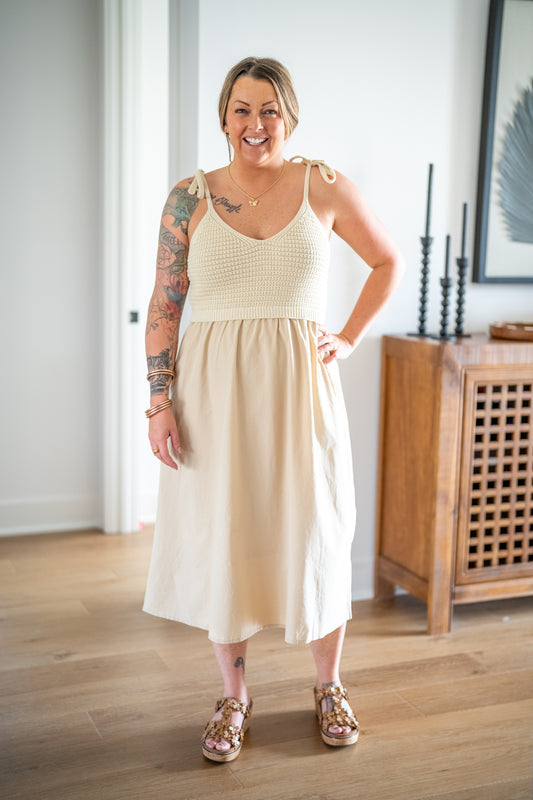 Mixed Media Midi Cami Dress – Wishlist - Buttercup Lynne Boutique