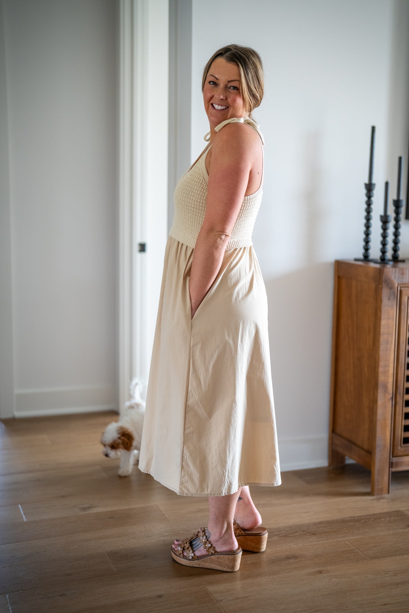 Mixed Media Midi Cami Dress – Wishlist - Buttercup Lynne Boutique