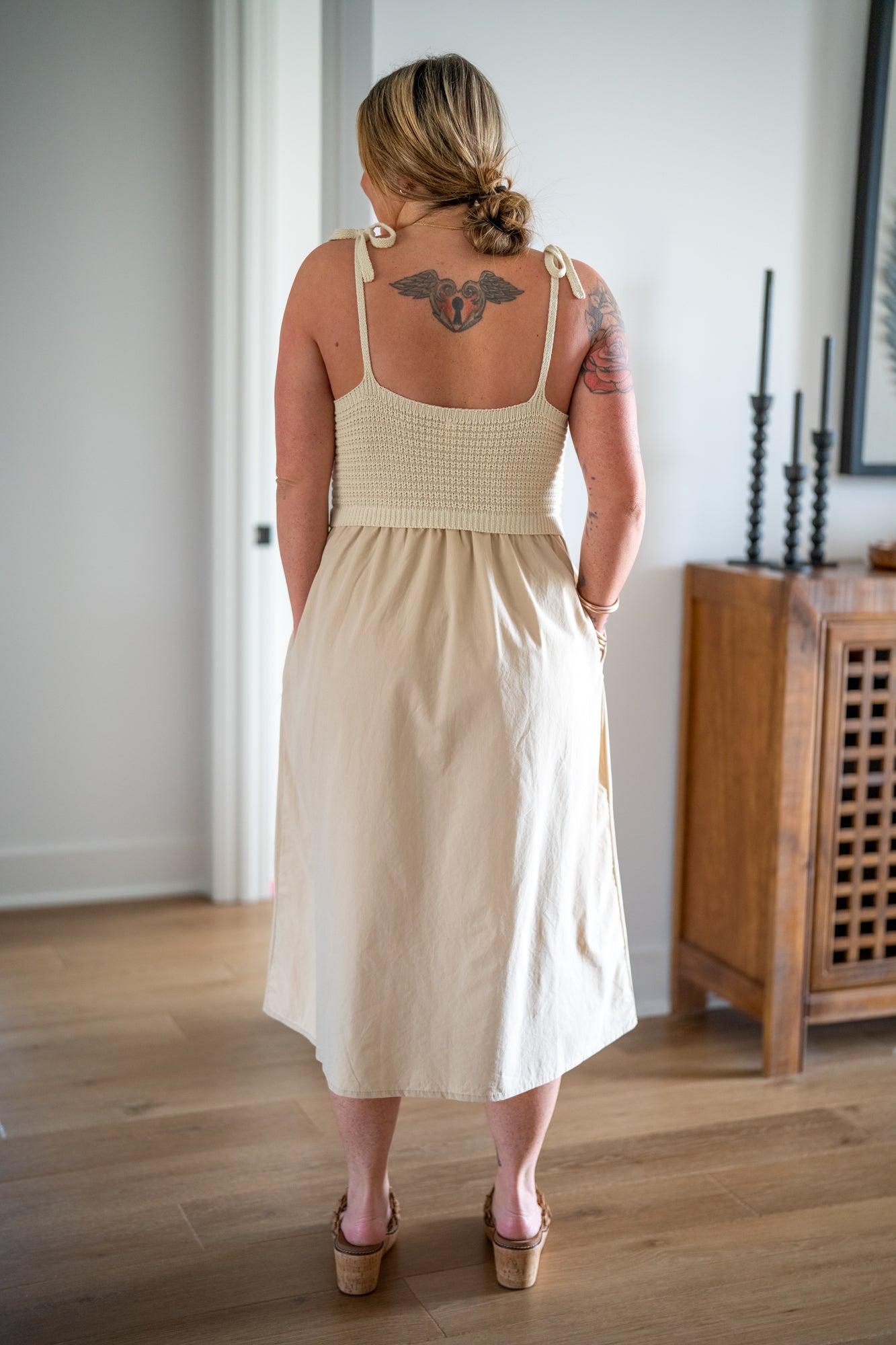 Mixed Media Midi Cami Dress – Wishlist - Buttercup Lynne Boutique