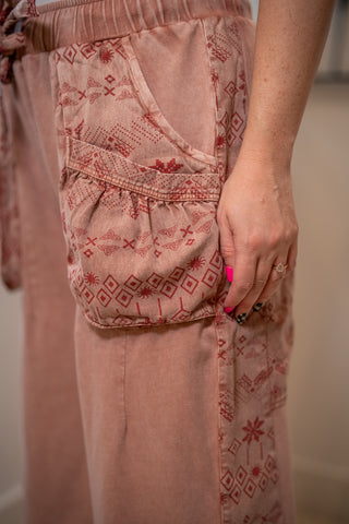 Ethnic Print Barrel Pants - Buttercup Lynne Boutique