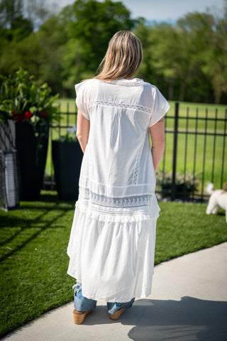 Oli & Hali Whispers of Lace Maxi Top - Buttercup Lynne Boutique