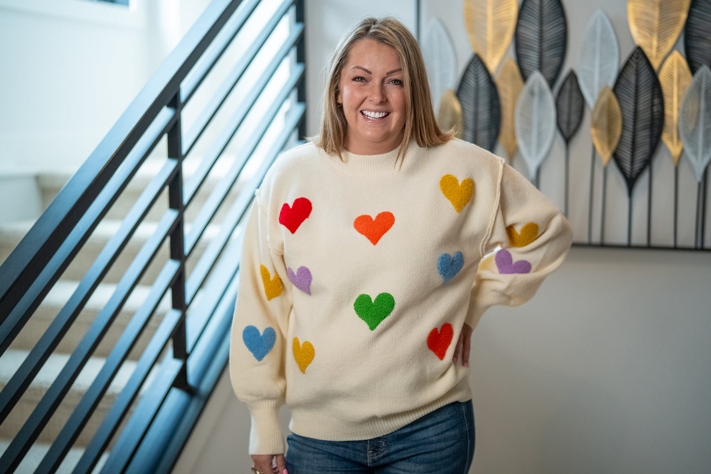 Candy Hearts Cozy Knit Sweater