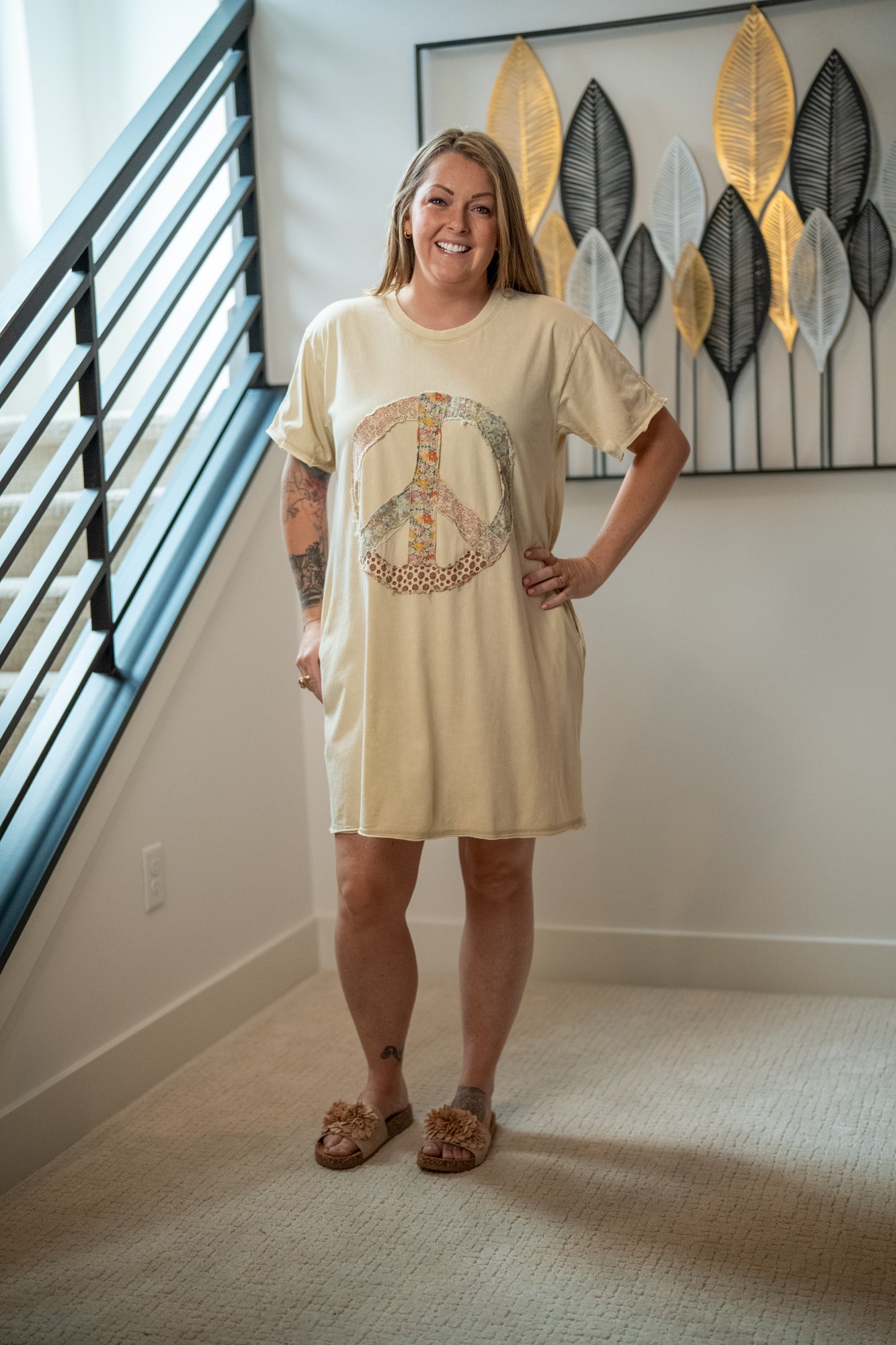 Peace For You Washed Cotton Tunic Dress - Buttercup Lynne Boutique