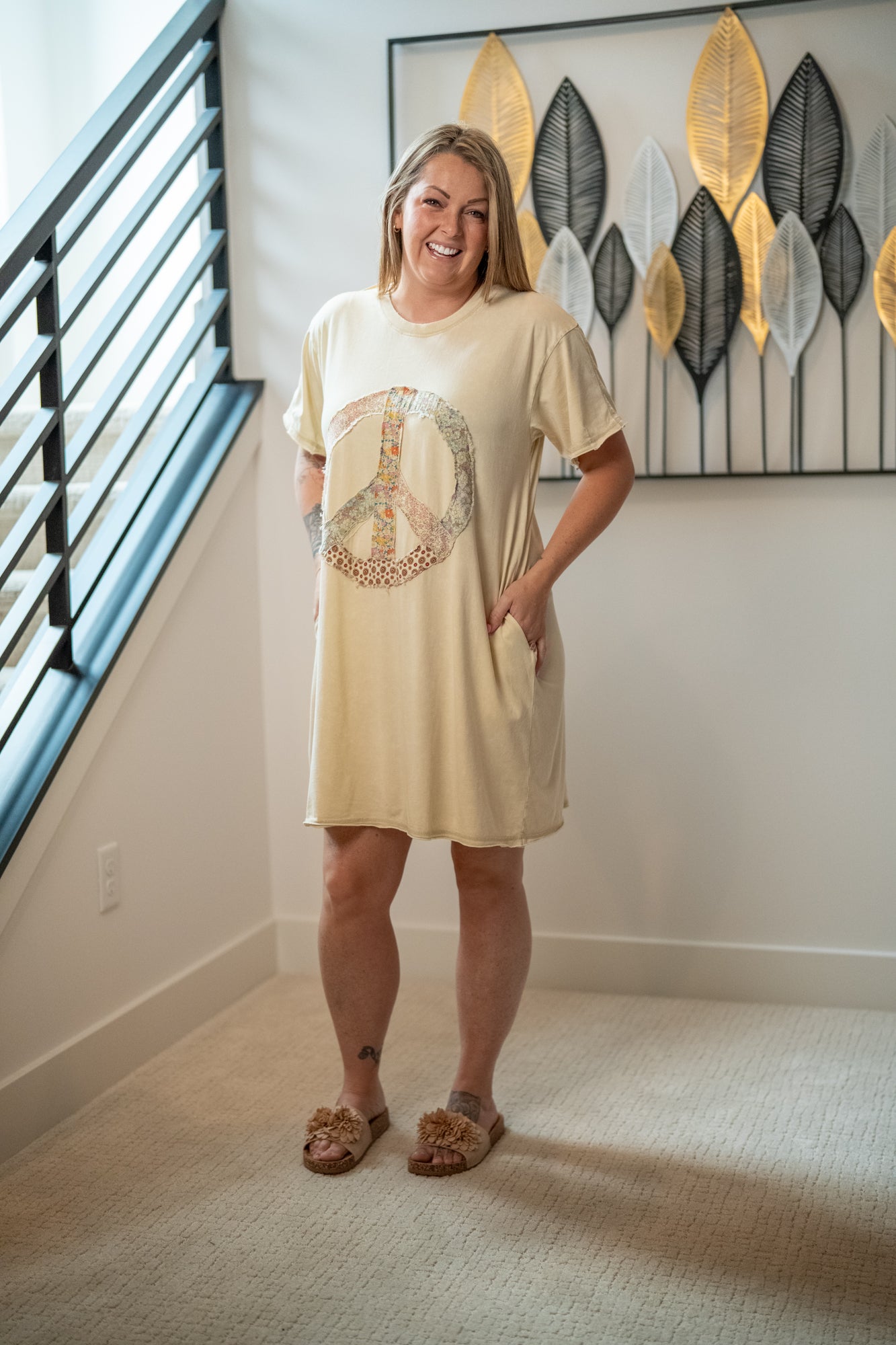 Peace For You Washed Cotton Tunic Dress - Buttercup Lynne Boutique