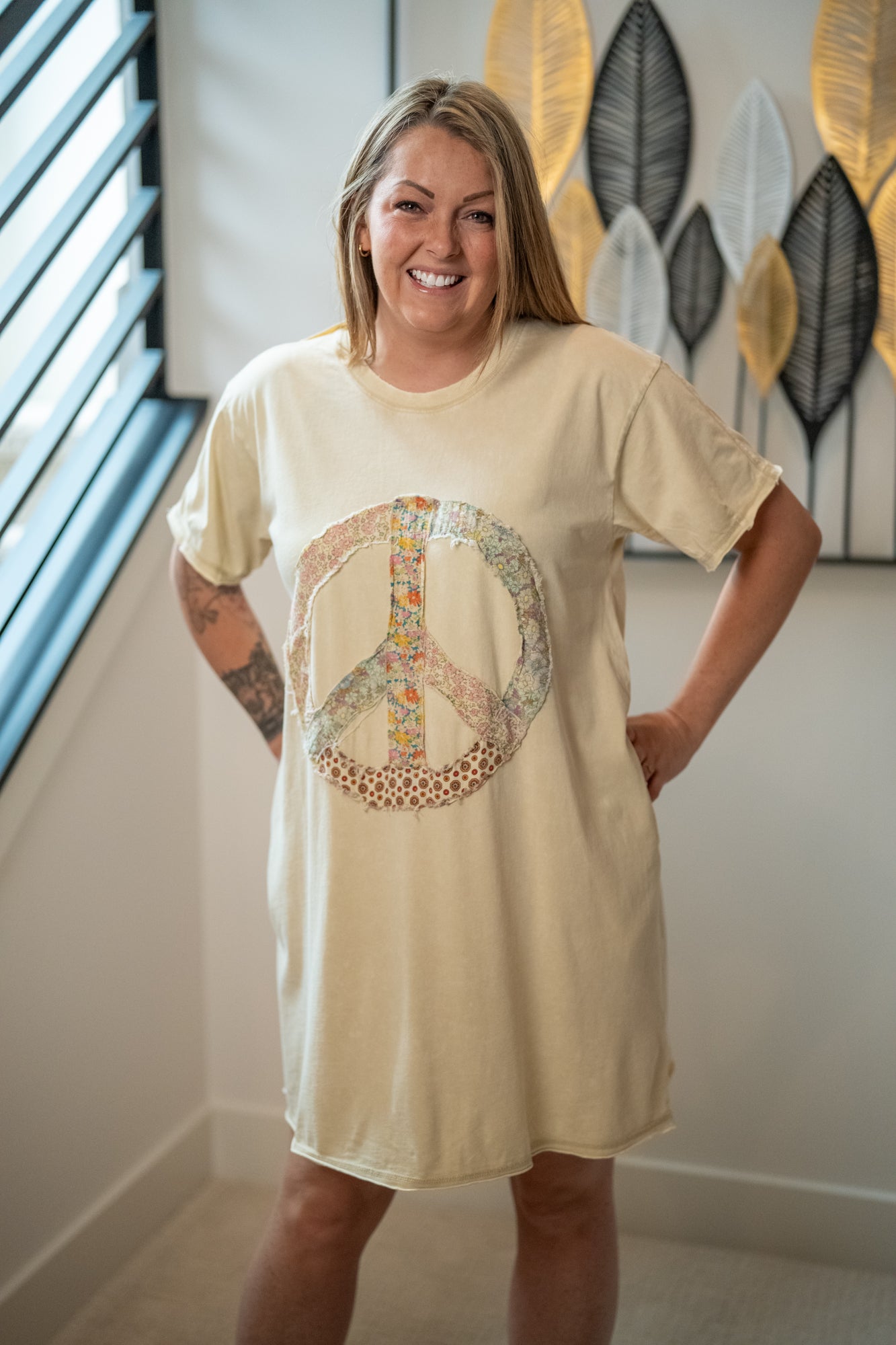 Peace For You Washed Cotton Tunic Dress - Buttercup Lynne Boutique
