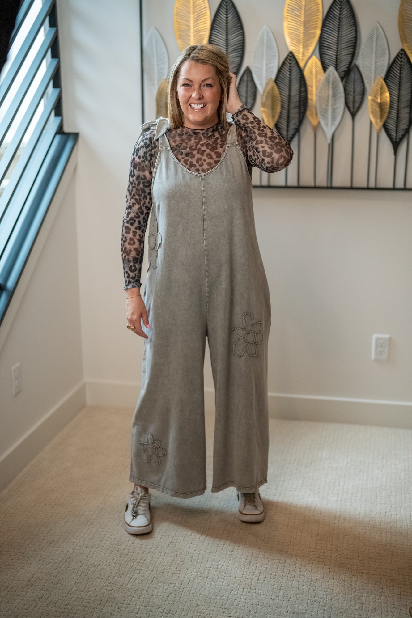 Best Day Ever Mineral Wash Flower Patch Jumpsuit – Easel