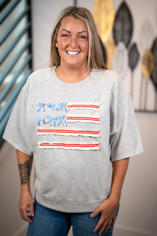 Easel Americana Ribbon Flag Pullover