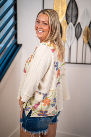 Wildflower Terry Lounge Top by Easel