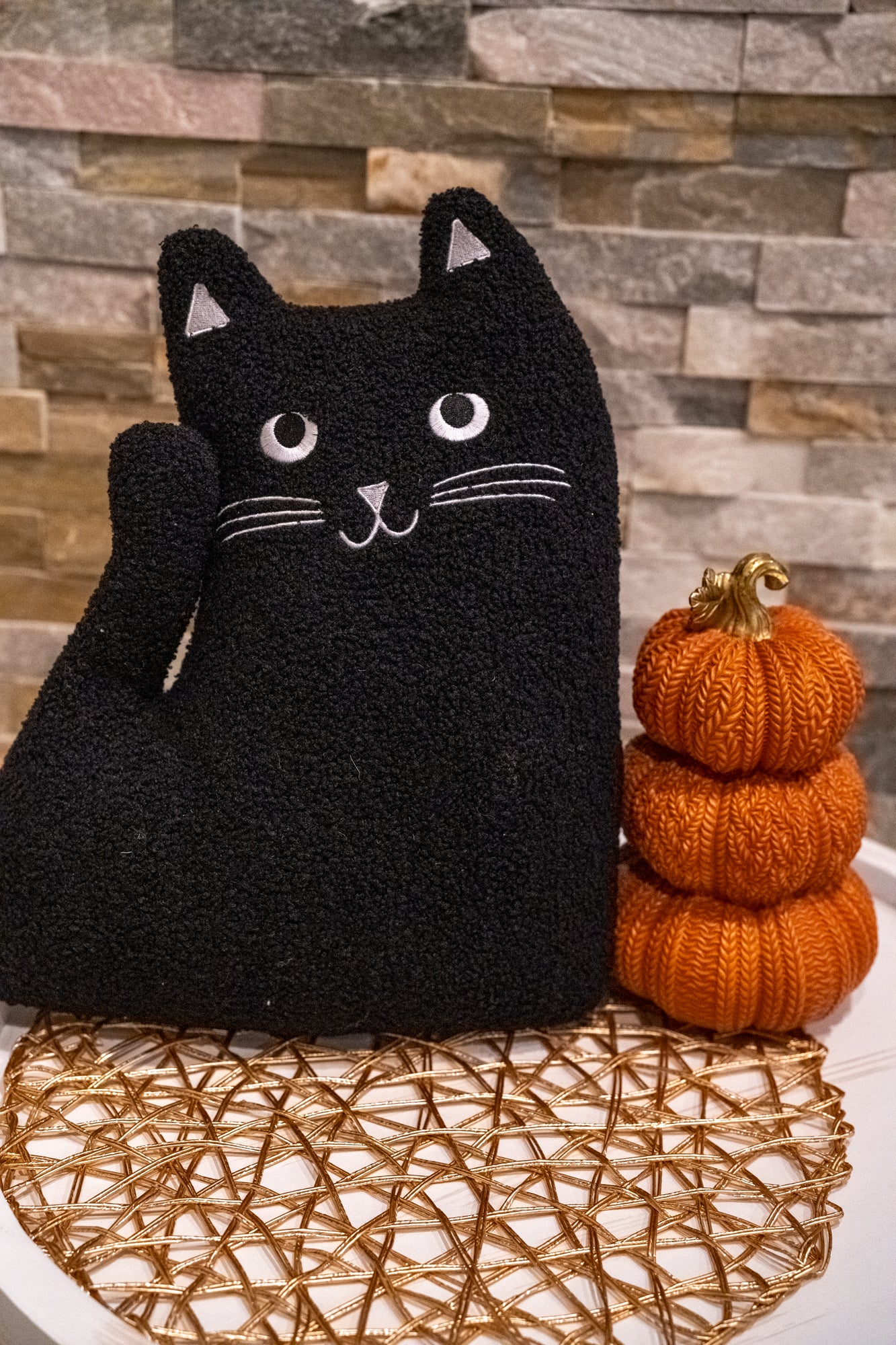 Midnight Mischief Cat Pillow - Buttercup Lynne Boutique
