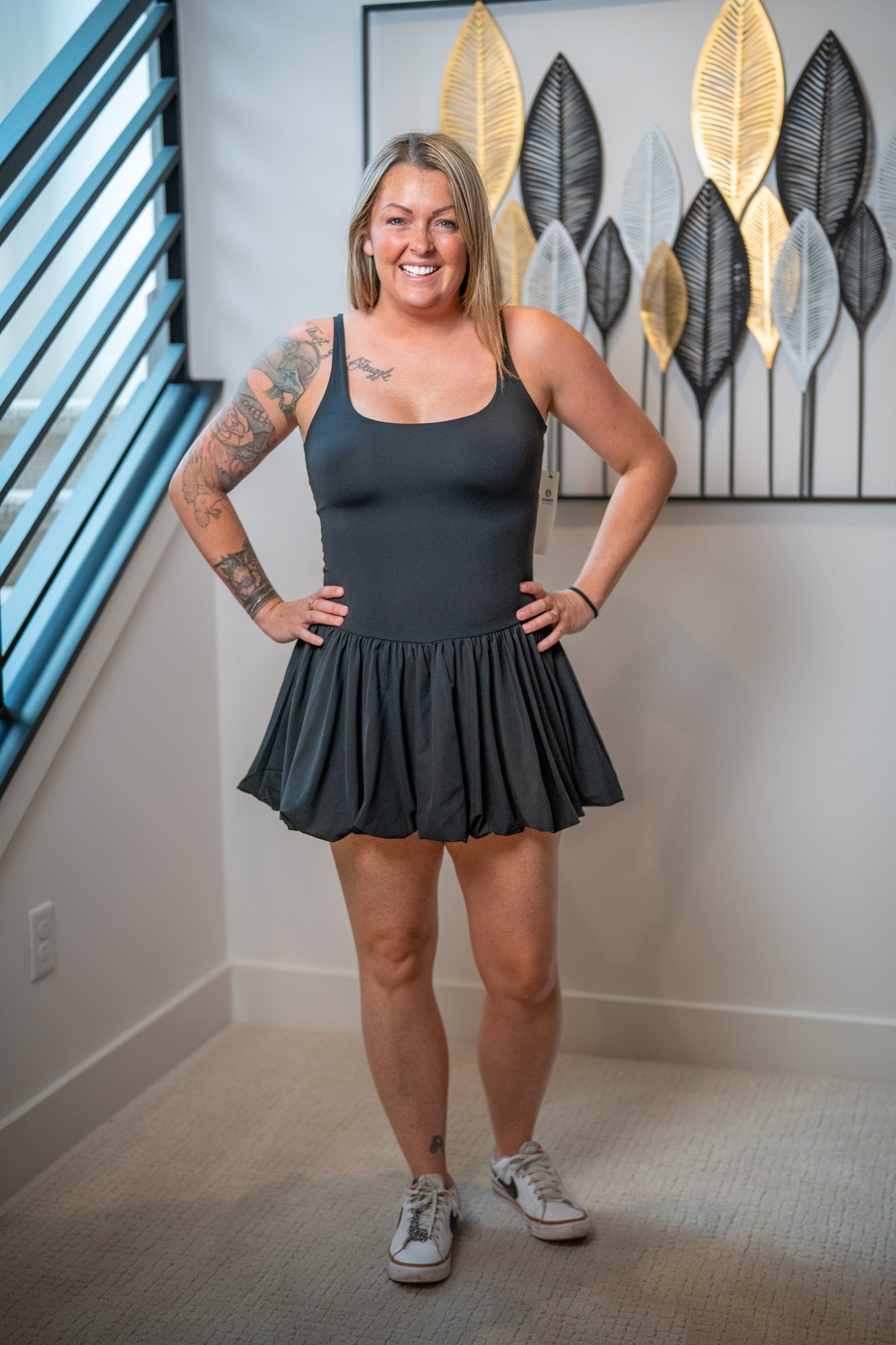 mono b - Luna Bubble Active Mini Dress - Buttercup Lynne Boutique