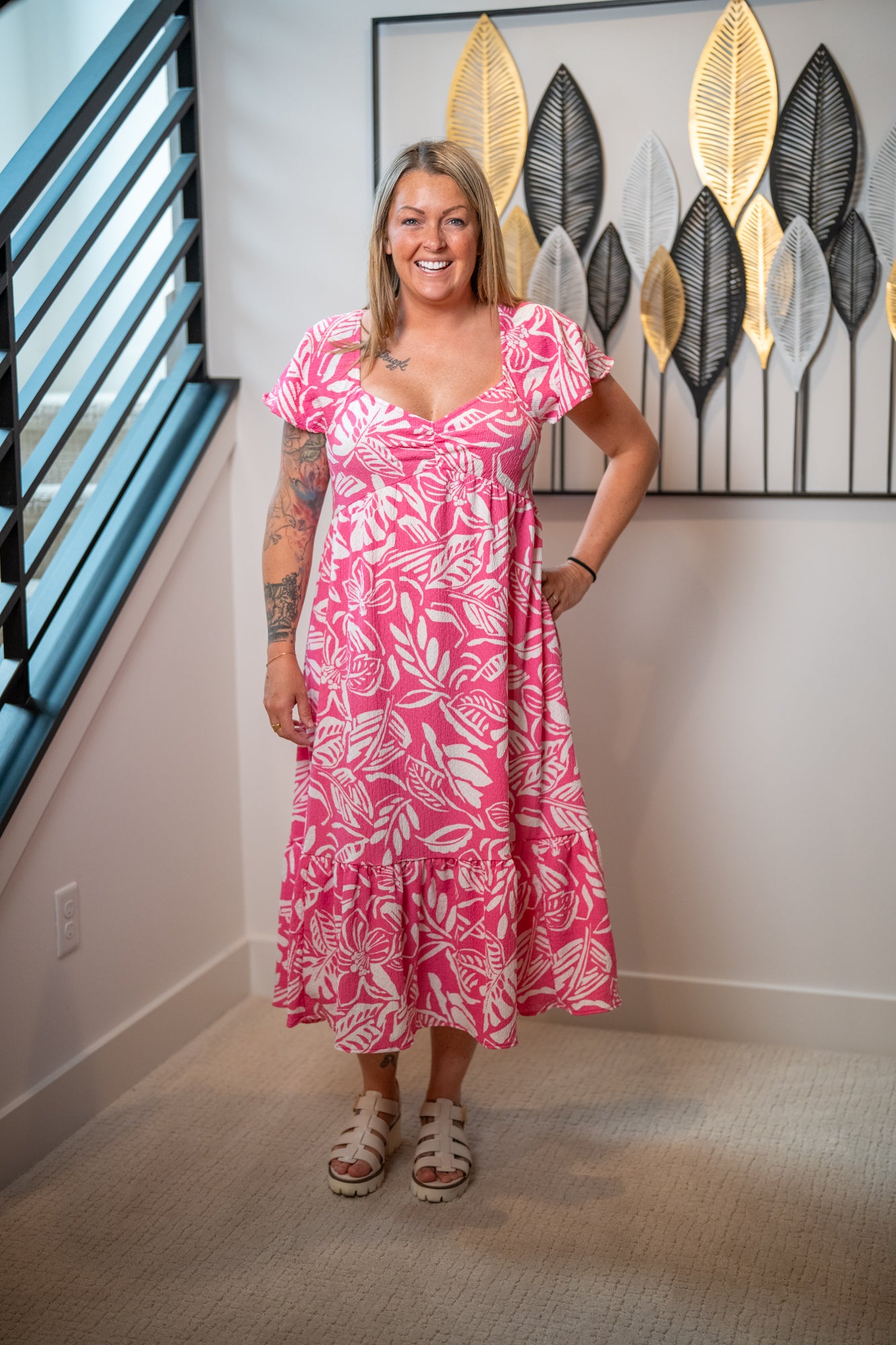 Easel Tropical Print Maxi Dress - Buttercup Lynne Boutique