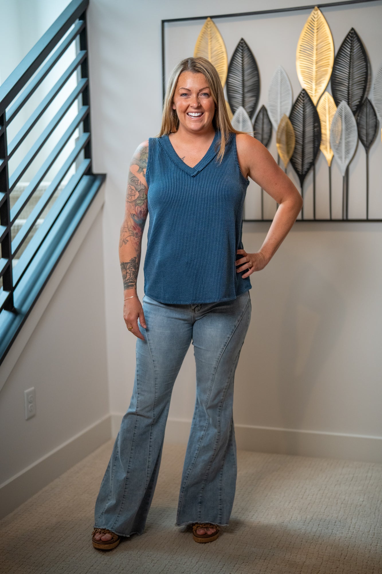 Casual V Neck Tank Top - Buttercup Lynne Boutique