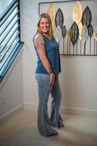 Casual V Neck Tank Top - Buttercup Lynne Boutique