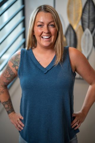 Casual V Neck Tank Top - Buttercup Lynne Boutique