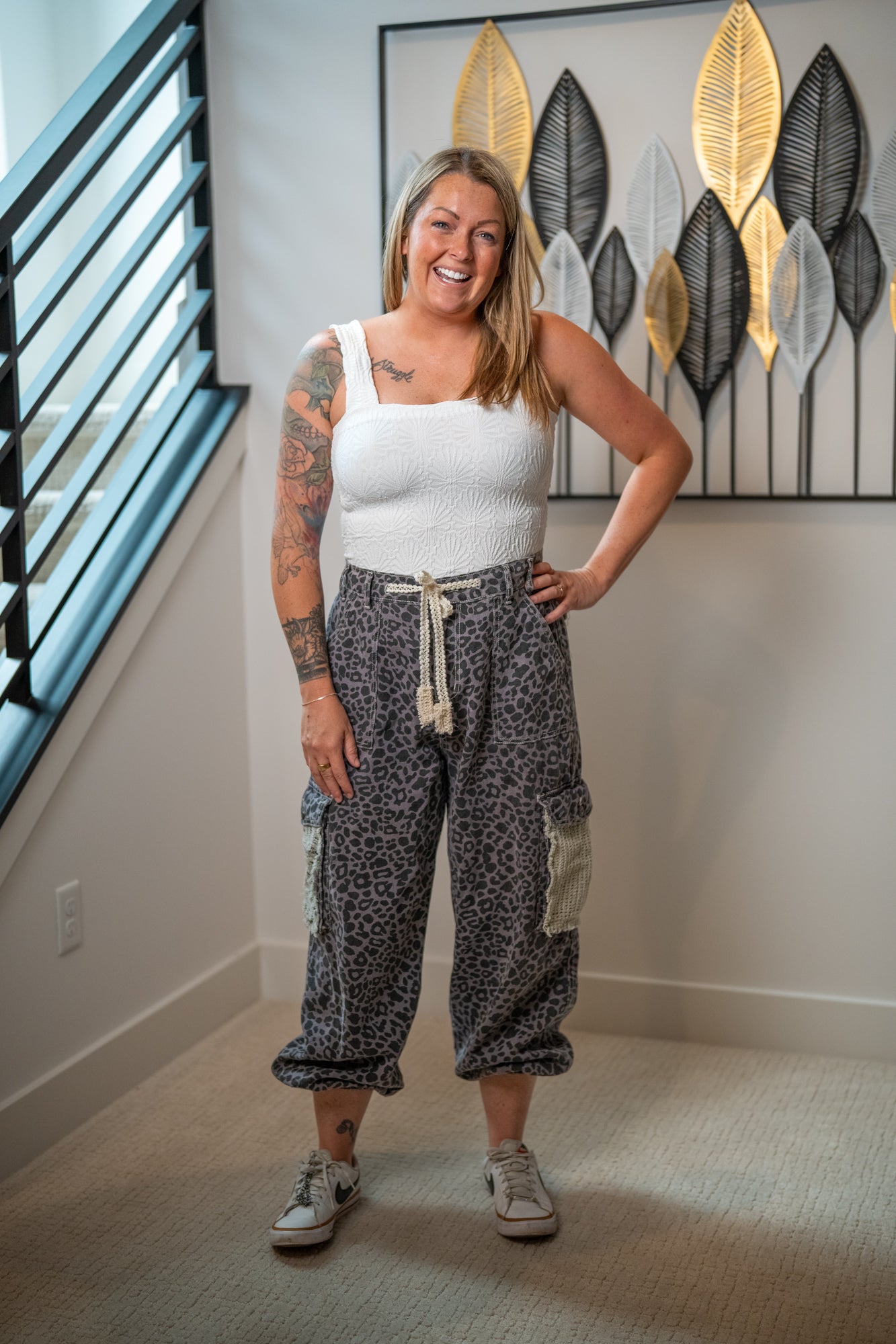 POL Leopard Print Pants