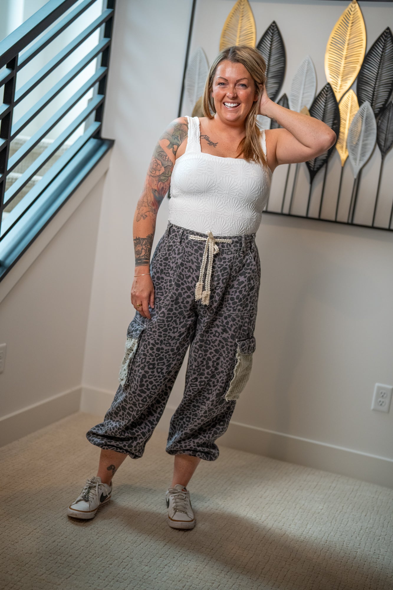 POL Leopard Print Pants