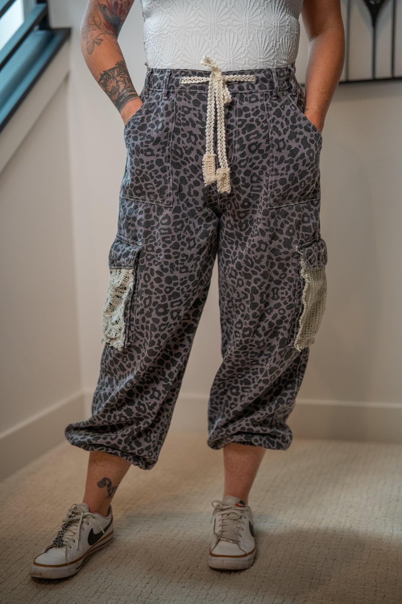 POL Leopard Print Pants