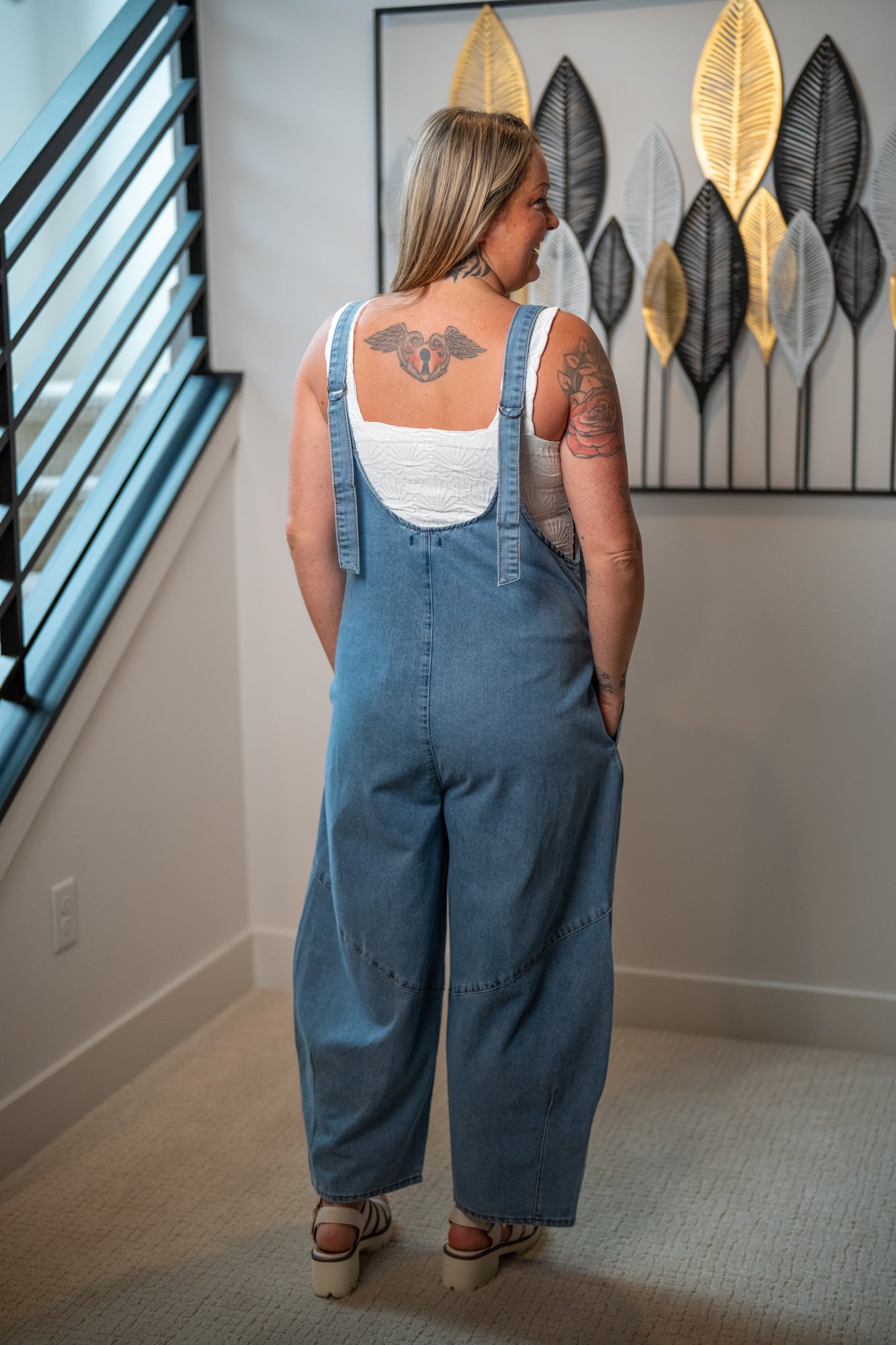 Easel Washed Denim Jumpsuit - Buttercup Lynne Boutique