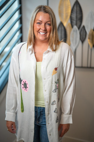 Queen of Sparkles Gone Fishin' Gauze Tunic