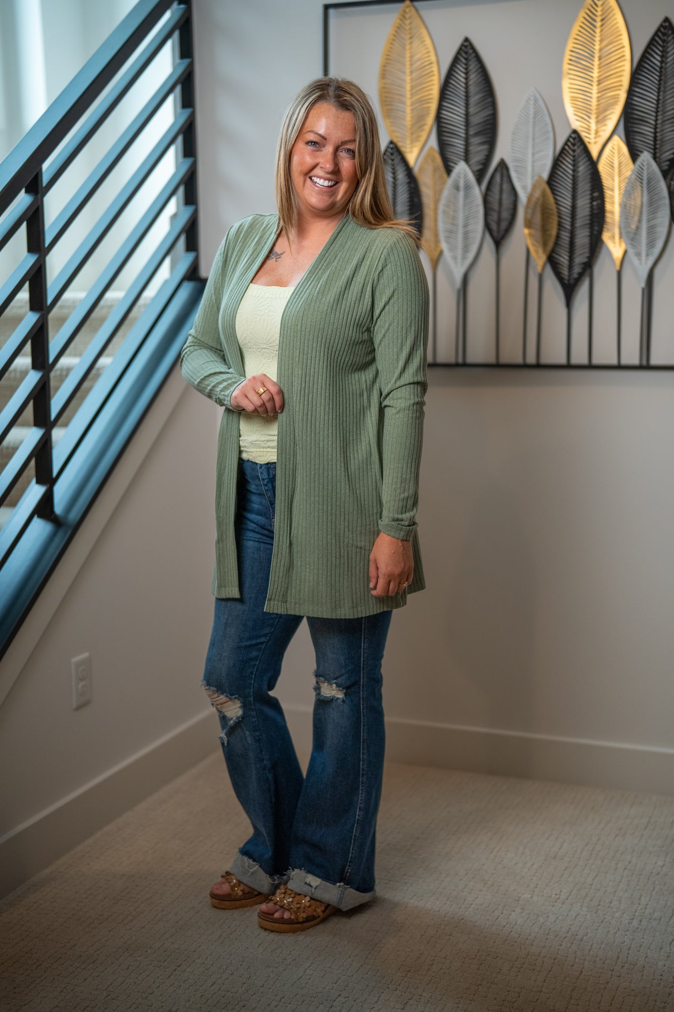 mono b Soft Ribbed Longline Cardigan - Buttercup Lynne Boutique