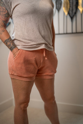 Easel Mineral Washed Thermal Shorts - Buttercup Lynne Boutique