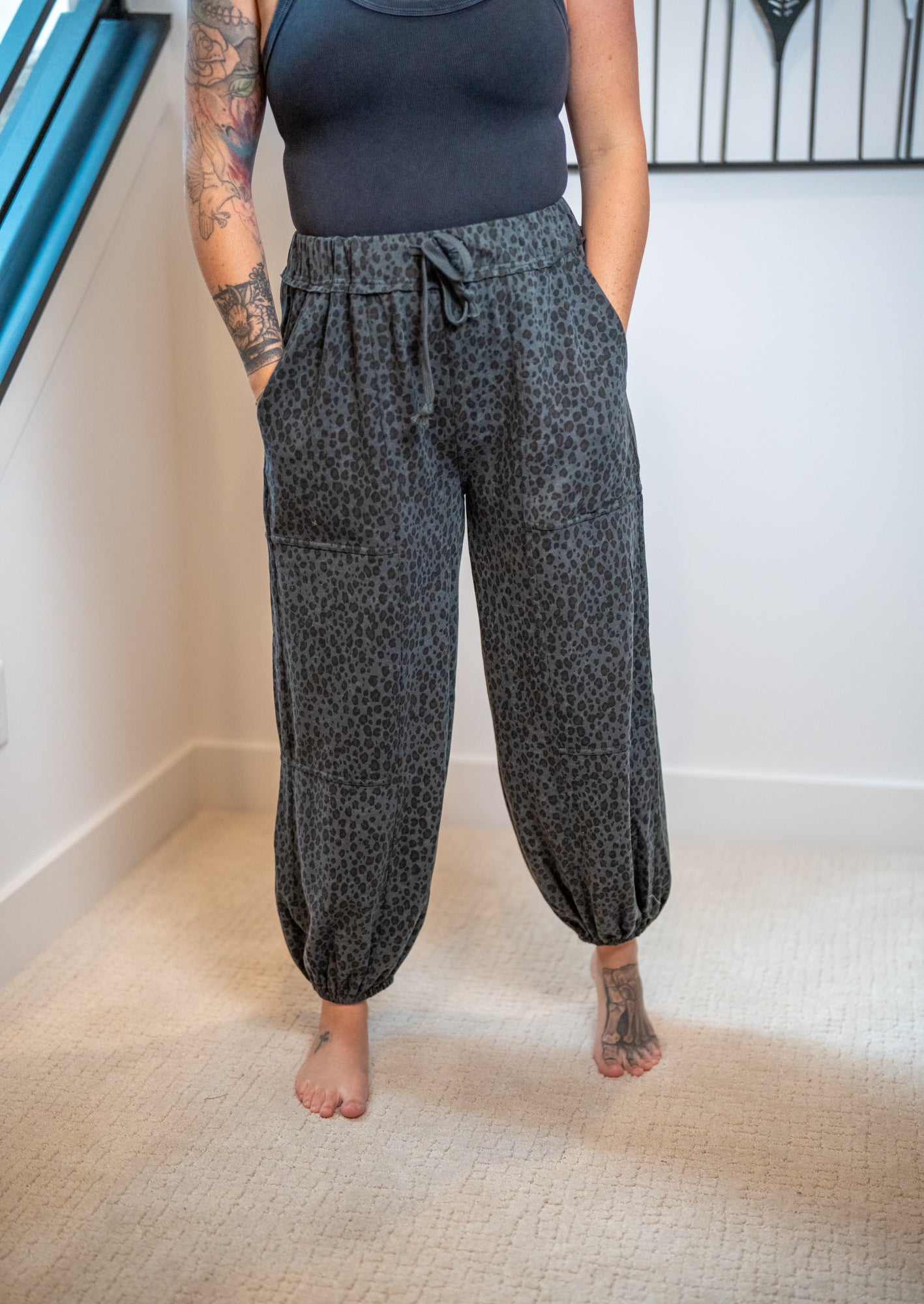 Easel Animal Print Joggers - Buttercup Lynne Boutique