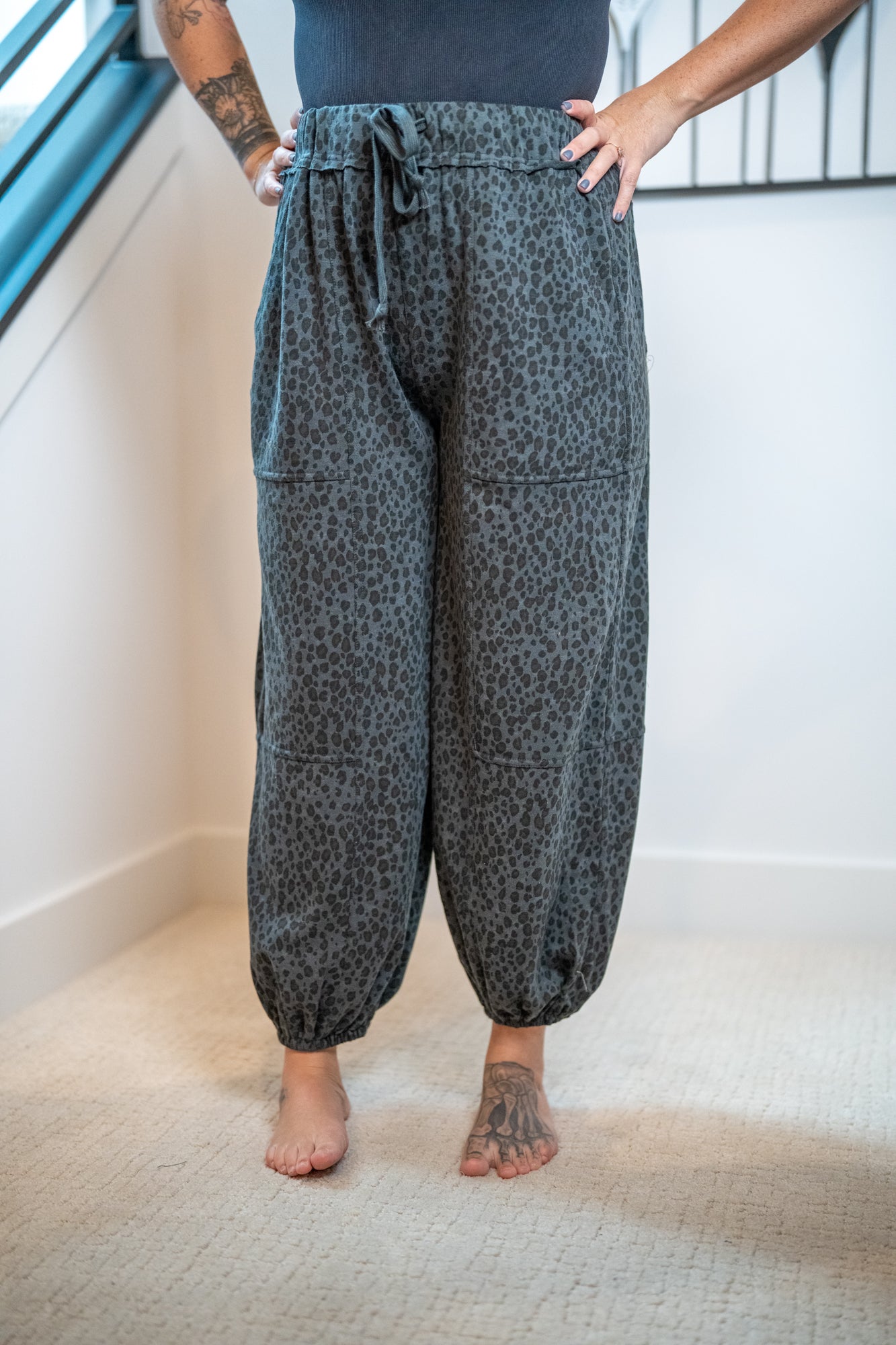 Easel Animal Print Joggers - Buttercup Lynne Boutique