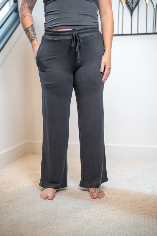mono b - Brushed Wide Leg Lounge Pants - Buttercup Lynne Boutique