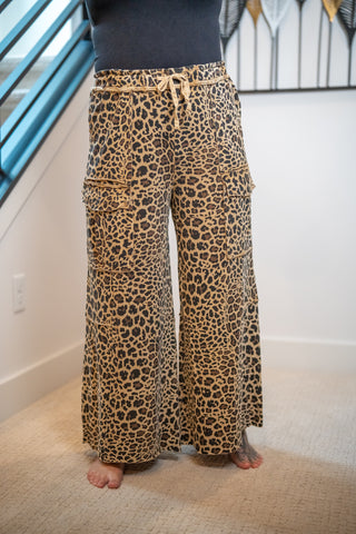 Easel Animal Print Cargo Pants - Buttercup Lynne Boutique